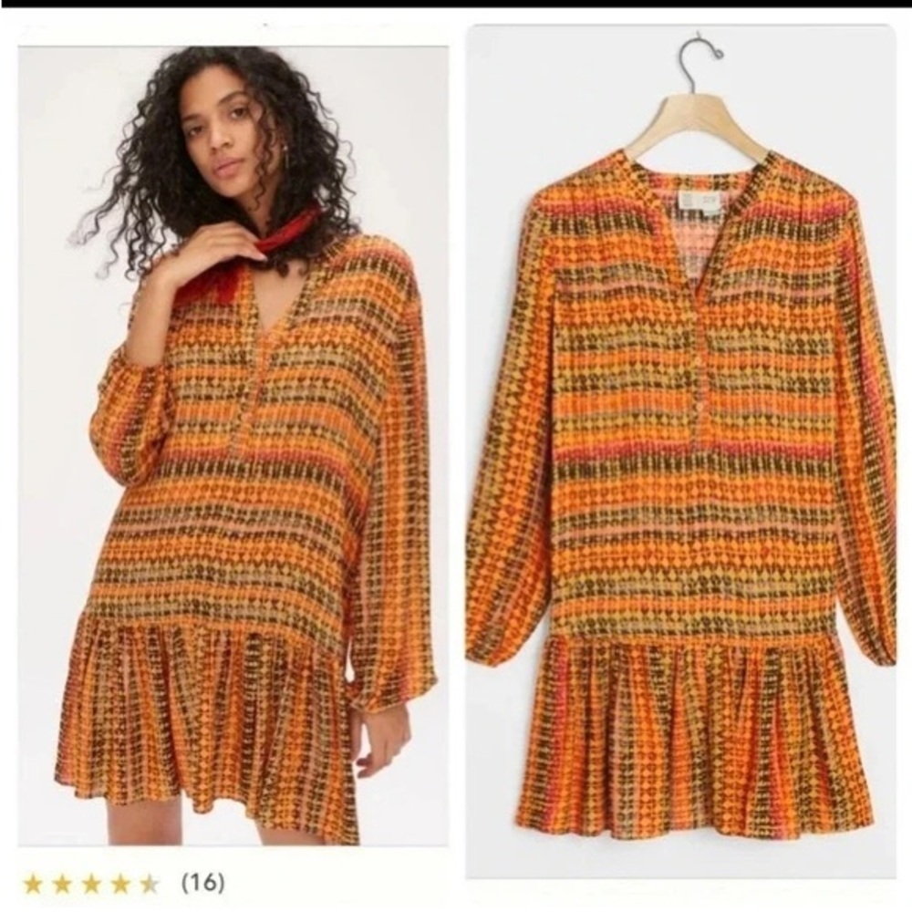 Anthropologie Saturday Sunday Tunic Mini Dress Cottagecore Boho Bohemian Sz Sm - Picture 2 of 10